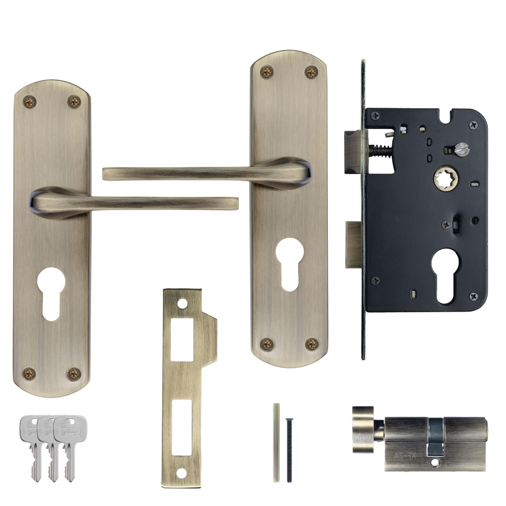 Godrej Mortise Lock I Handle Set 1CK EM02 I 6-Lever Lock I 3 Keys I Double Throw I 5